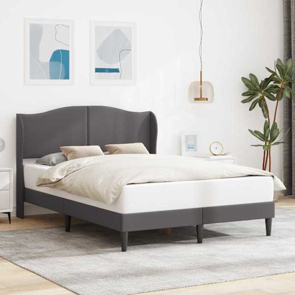 Voodiraam peatsiga, hall, 140 × 200 cm, kunstnahk — mudel 42027855