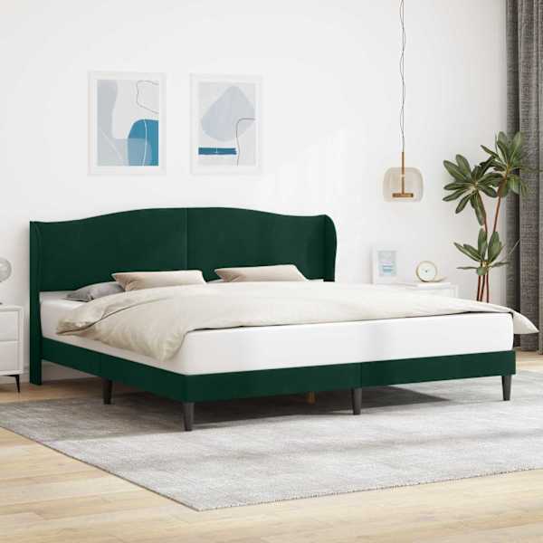 Voodiraam peatsiga, tumeroheline, 180 × 200 cm, samet — mudel 42027937