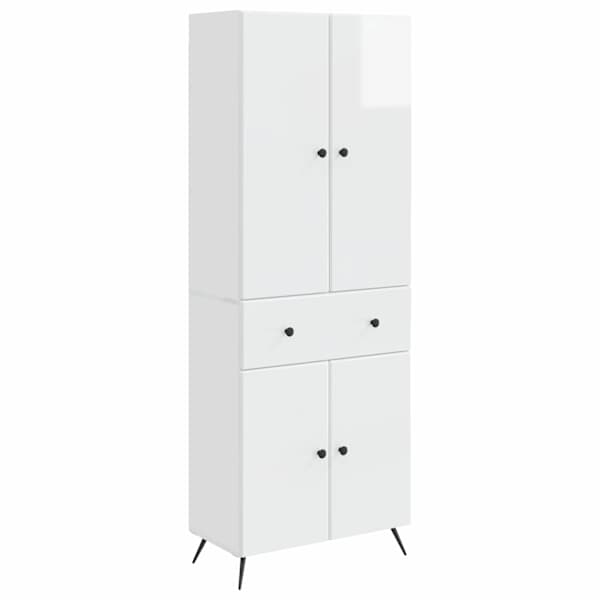 Kapi Komplekt 2 tk Kõrgläikega valge 66 × 34.5 × 90 cm