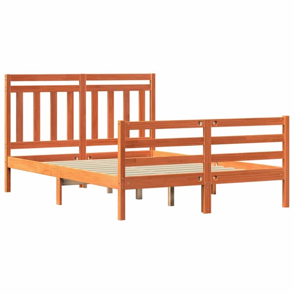 Voodiraam peatsiga, vahapruun, 140 × 200 cm — mudel 3418141
