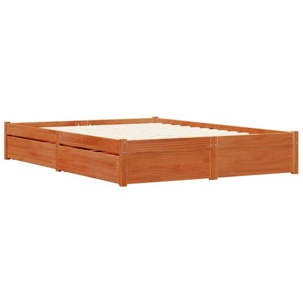 Sahtlitega voodiraam, vahapruun, 160 × 200 cm — mudel 3422740