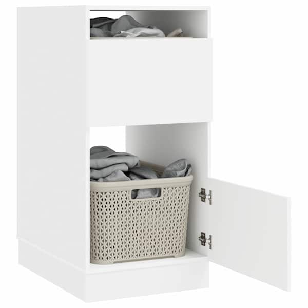 Pesukaapp ladustamisega uksega Valge 50 × 68 × 102 cm Tehispuit
