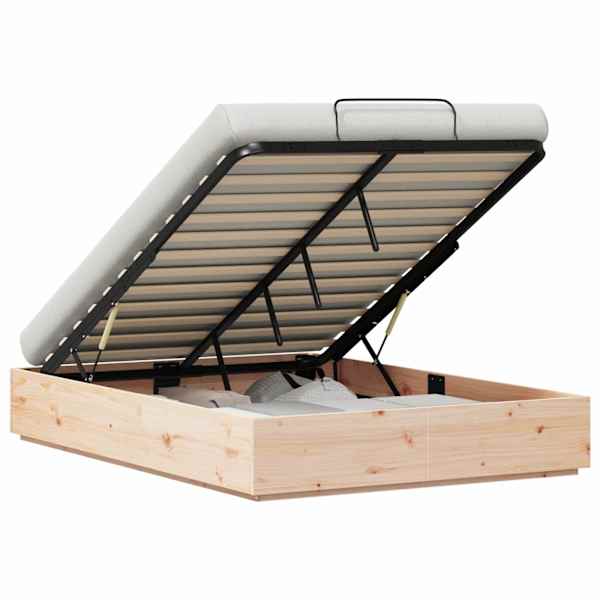 Panipaigaga voodiraam, naturaalne, 140 × 190 cm — mudel 3418744