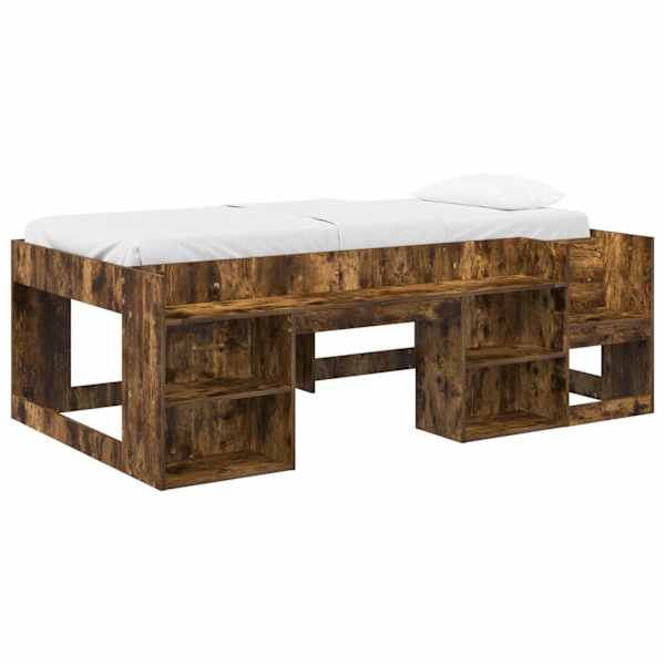 Panipaigaga lastevoodiraam, suitsutatud tamm, 80 × 200 cm — mudel 3422599