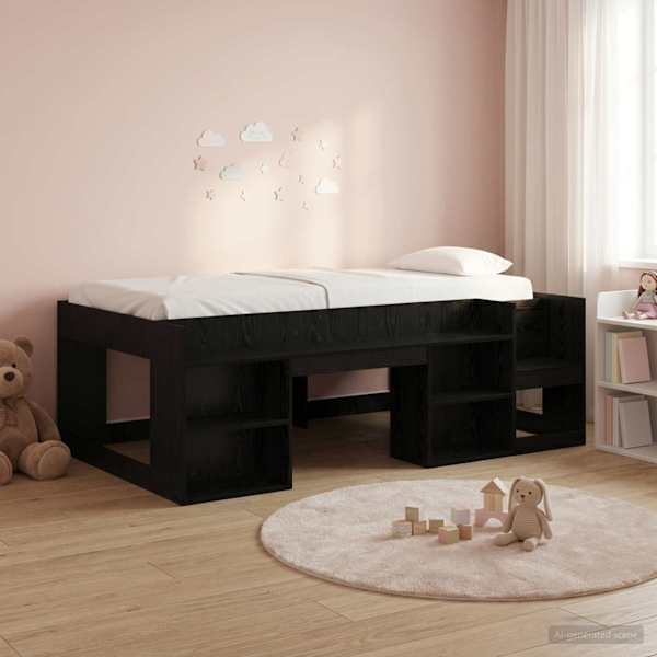 Panipaigaga lastevoodiraam, must tamm, 90 × 190 cm — mudel 3422628