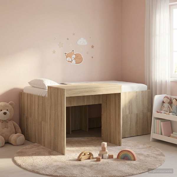 Kõrge voodiraam, sonoma tamm, 80 × 160 cm, tehispuit — mudel 3422669