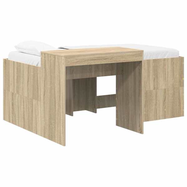 Kõrge voodiraam, sonoma tamm, 80 × 160 cm, tehispuit — mudel 3422669