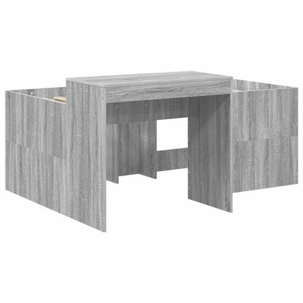 Kõrge voodiraam, hall sonoma, 80 × 160 cm, tehispuit — mudel 3422672