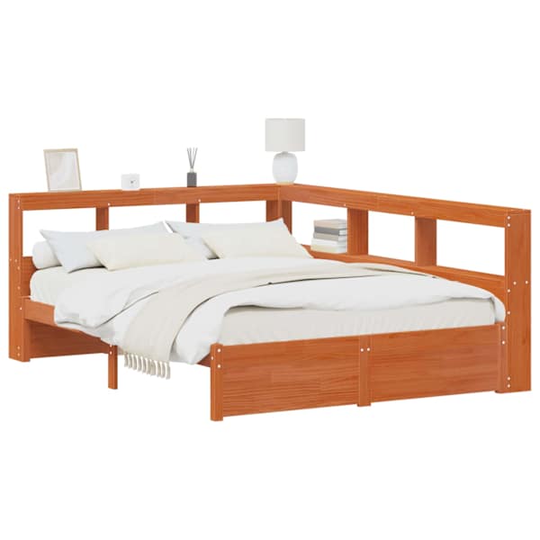 Panipaigaga voodiraam riiuliga peatsiga, 140 × 190 cm — mudel 3423795