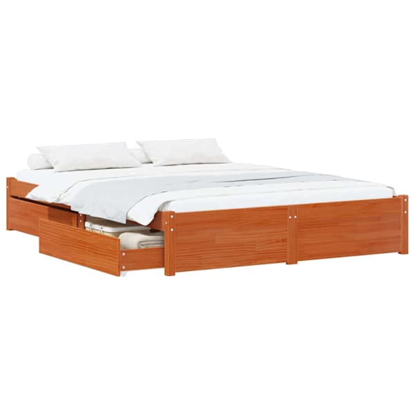 Voodiraam, vahapruun, 140 × 190 cm — mudel 3423806