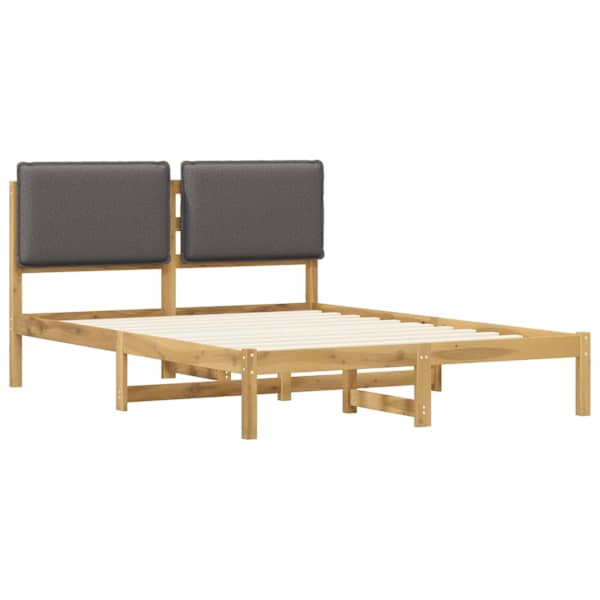 Voodiraam peatsiga, valgeks pestud ja helehall, 135 × 190 cm — mudel 903916