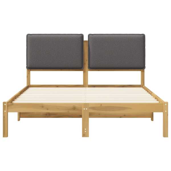 Voodiraam peatsiga, valgeks pestud ja helehall, 135 × 190 cm — mudel 903916