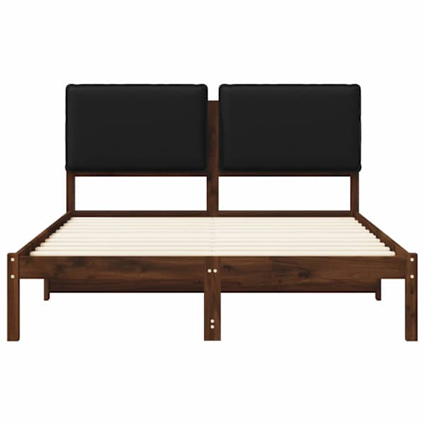Voodiraam peatsiga, tumepruun ja must, 135 × 190 cm — mudel 903918