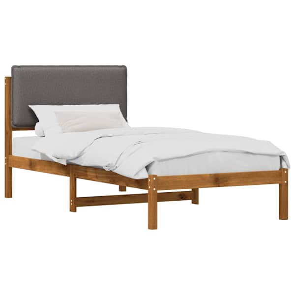 Voodiraam peatsiga, naturaalne ja helehall, 80 × 200 cm — mudel 903939