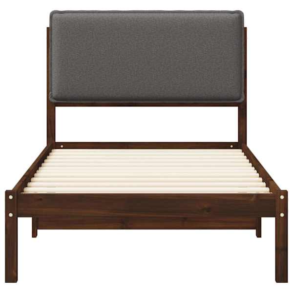 Voodiraam peatsiga, tumepruun ja helehall, 90 × 190 cm — mudel 903944
