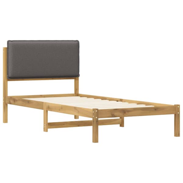 Voodiraam peatsiga, valgeks pestud ja helehall, 90 × 190 cm — mudel 903946