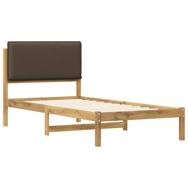 Voodiraam peatsiga, valgeks pestud ja hallikaspruun, 90 × 190 cm — mudel 903949