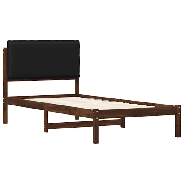 Voodiraam peatsiga, tumepruun ja must, 75 × 190 cm — mudel 903954