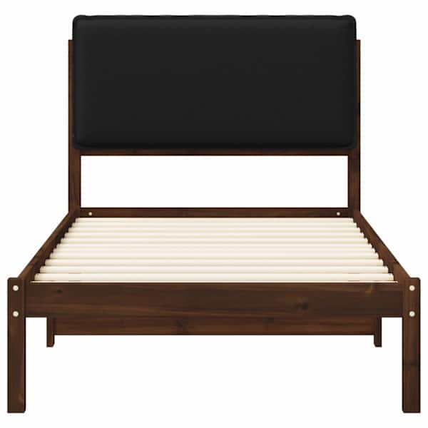 Voodiraam peatsiga, tumepruun ja must, 75 × 190 cm — mudel 903954
