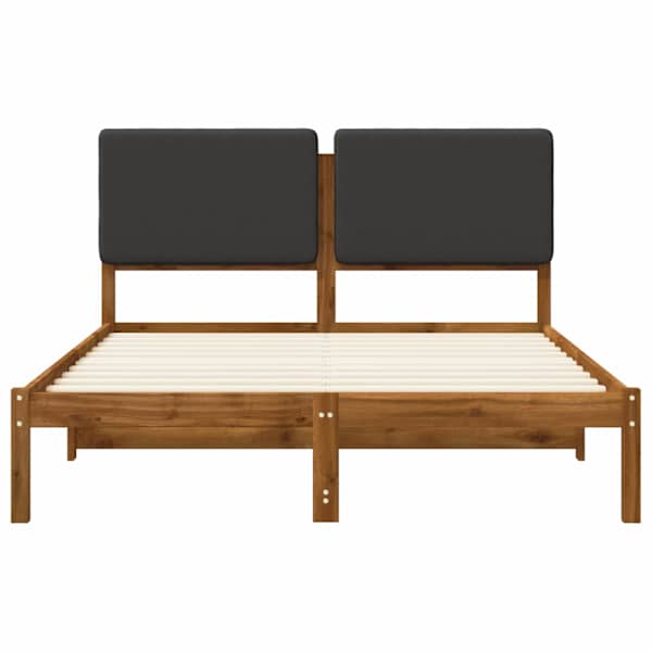 Voodiraam peatsiga, naturaalne ja tumehall, 150 × 200 cm — mudel 903977