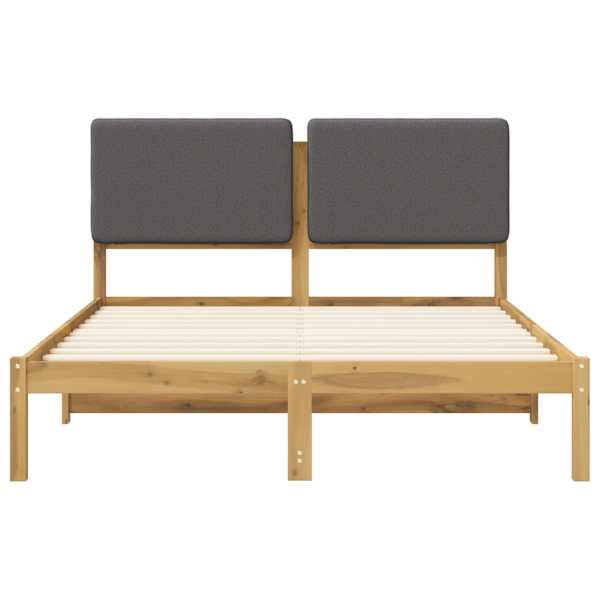 Voodiraam peatsiga, valgeks pestud ja helehall, 140 × 200 cm — mudel 903982