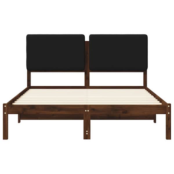 Voodiraam peatsiga, tumepruun ja must, 135 × 190 cm — mudel 904002