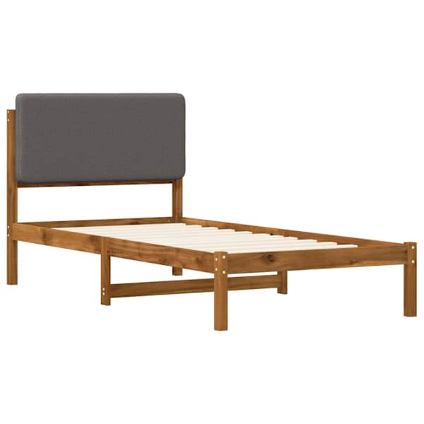 Voodiraam peatsiga, naturaalne ja helehall, 80 × 200 cm — mudel 904023