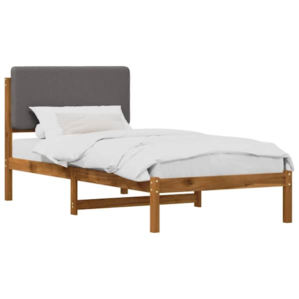 Voodiraam peatsiga, naturaalne ja helehall, 90 × 190 cm — mudel 904029
