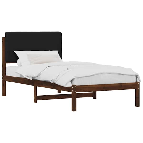 Voodiraam peatsiga, tumepruun ja must, 90 × 190 cm — mudel 904032
