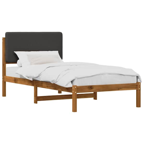 Voodiraam peatsiga, naturaalne ja tumehall, 75 × 190 cm — mudel 904037