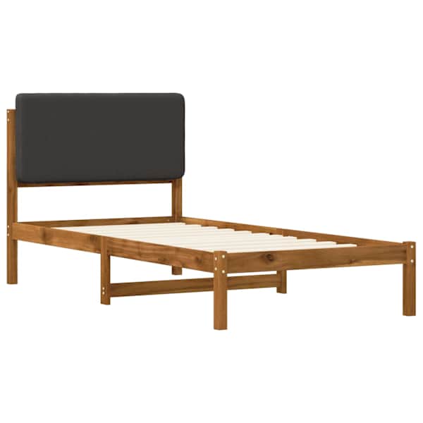 Voodiraam peatsiga, naturaalne ja tumehall, 75 × 190 cm — mudel 904037