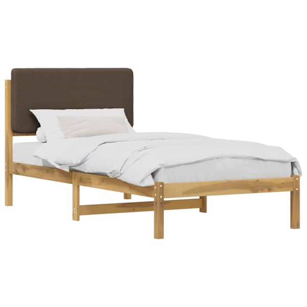 Voodiraam peatsiga, valgeks pestud ja hallikaspruun, 75 × 190 cm — mudel 904039