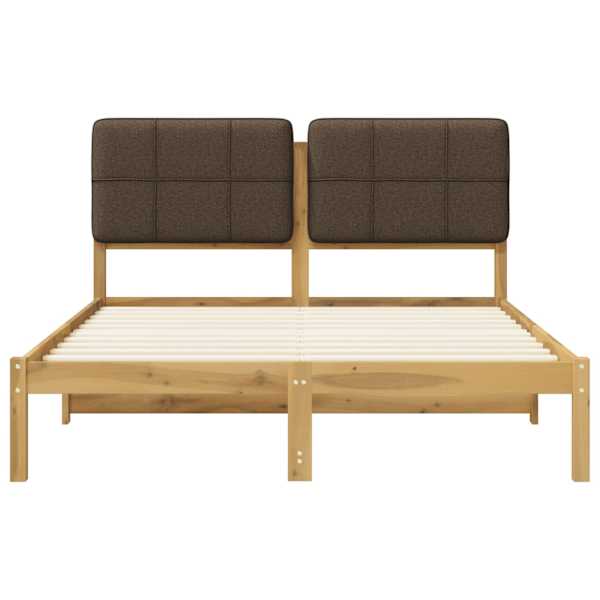 Voodiraam peatsiga, valgeks pestud ja hallikaspruun, 120 × 200 cm — mudel 904075
