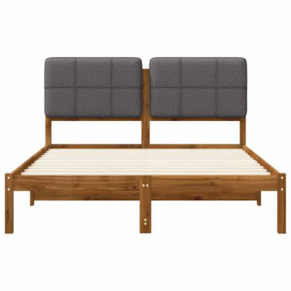 Voodiraam peatsiga, naturaalne ja helehall, 120 × 190 cm — mudel 904089