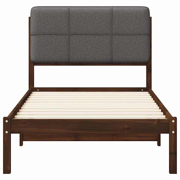 Voodiraam peatsiga, tumepruun ja helehall, 90 × 190 cm — mudel 904112