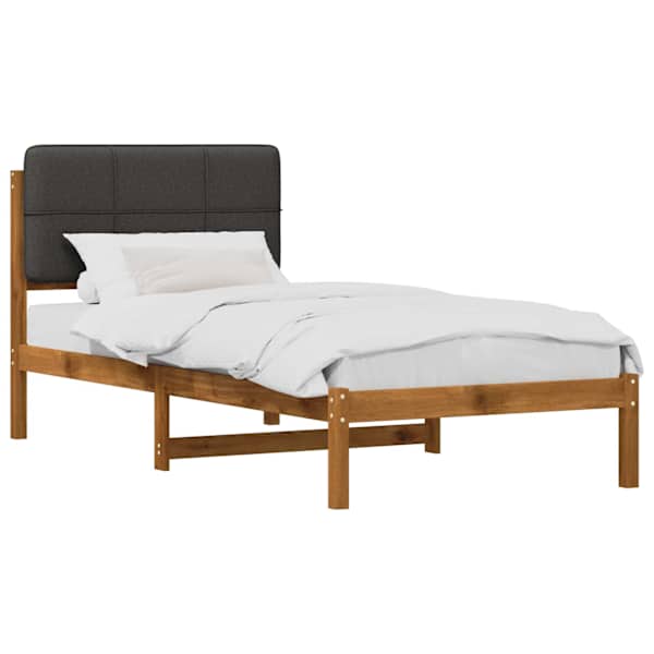 Voodiraam peatsiga, naturaalne ja tumehall, 75 × 190 cm — mudel 904121