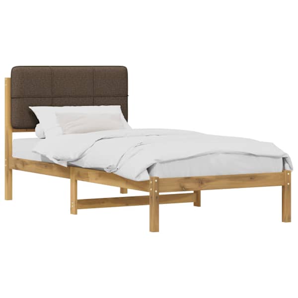 Voodiraam peatsiga, valgeks pestud ja hallikaspruun, 75 × 190 cm — mudel 904123