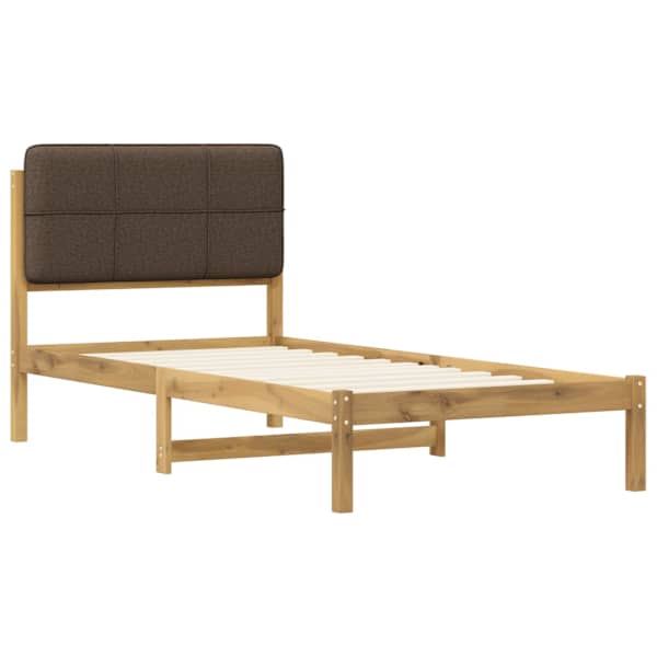 Voodiraam peatsiga, valgeks pestud ja hallikaspruun, 75 × 190 cm — mudel 904123