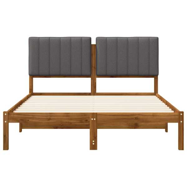 Voodiraam peatsiga, naturaalne ja helehall, 140 × 190 cm — mudel 904161