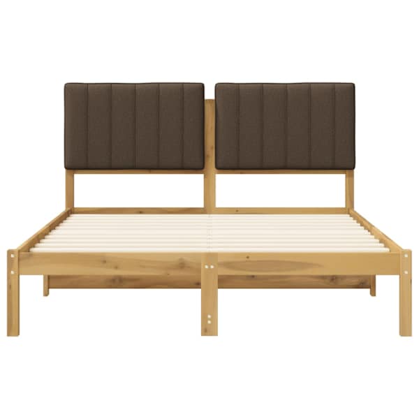 Voodiraam peatsiga, valgeks pestud ja hallikaspruun, 120 × 190 cm — mudel 904177