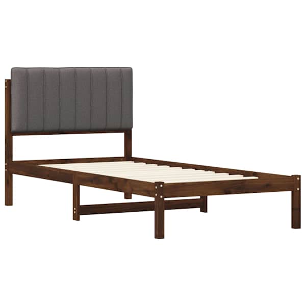 Voodiraam peatsiga, tumepruun ja helehall, 80 × 200 cm — mudel 904190