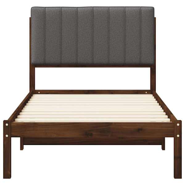 Voodiraam peatsiga, tumepruun ja helehall, 80 × 200 cm — mudel 904190