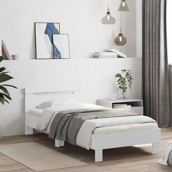 Voodiraam, valge, 80 × 200 cm, tehispuit — mudel 8009011