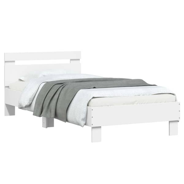 Voodiraam, valge, 80 × 200 cm, tehispuit — mudel 8009011