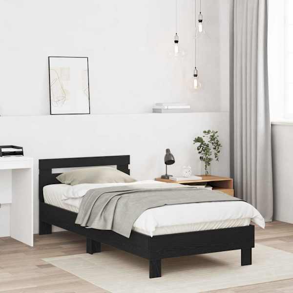 Voodiraam, must tamm, 80 × 200 cm, tehispuit — mudel 8009023