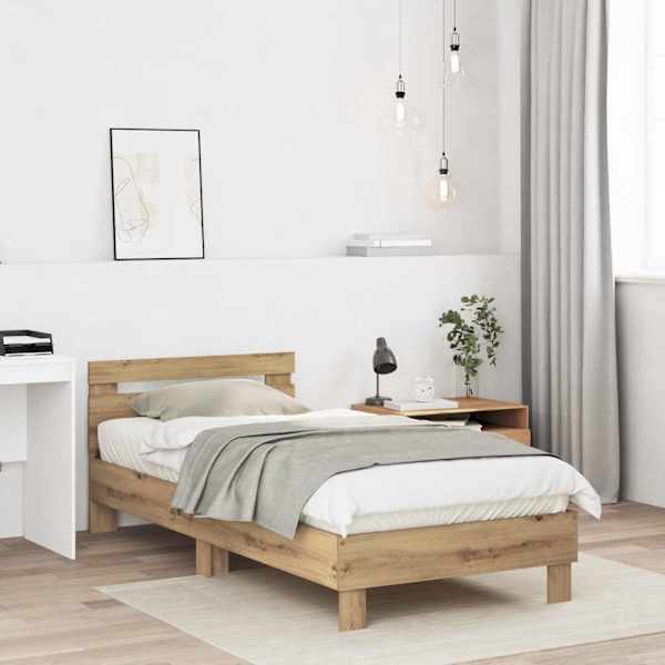Voodiraam, artisan tamm, 80 × 200 cm, tehispuit — mudel 8009025