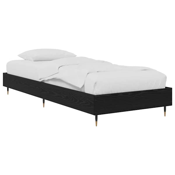 Voodiraam, must tamm, 80 × 200 cm, tehispuit