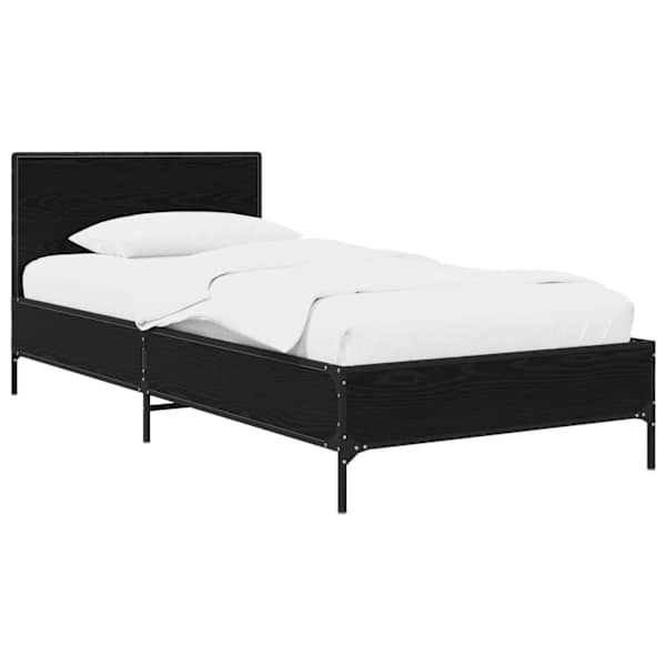 Voodiraam peatsiga, must tamm, 80 × 200 cm, tehispuit