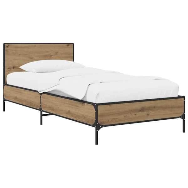 Voodiraam peatsiga, artisan tamm, 80 × 200 cm, tehispuit