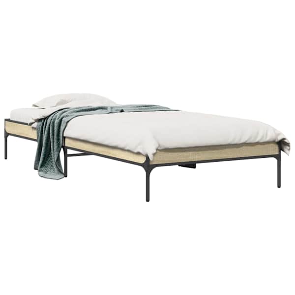 Voodiraam, sonoma tamm, 80 × 200 cm, tehispuit — mudel 8009125